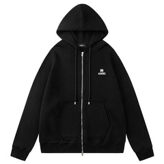 AMIRI logo detail zip up hoodie