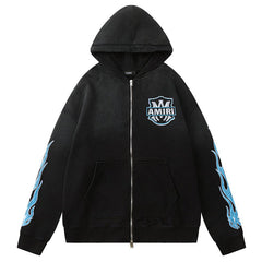 AMIRI MA flames zip hoodie