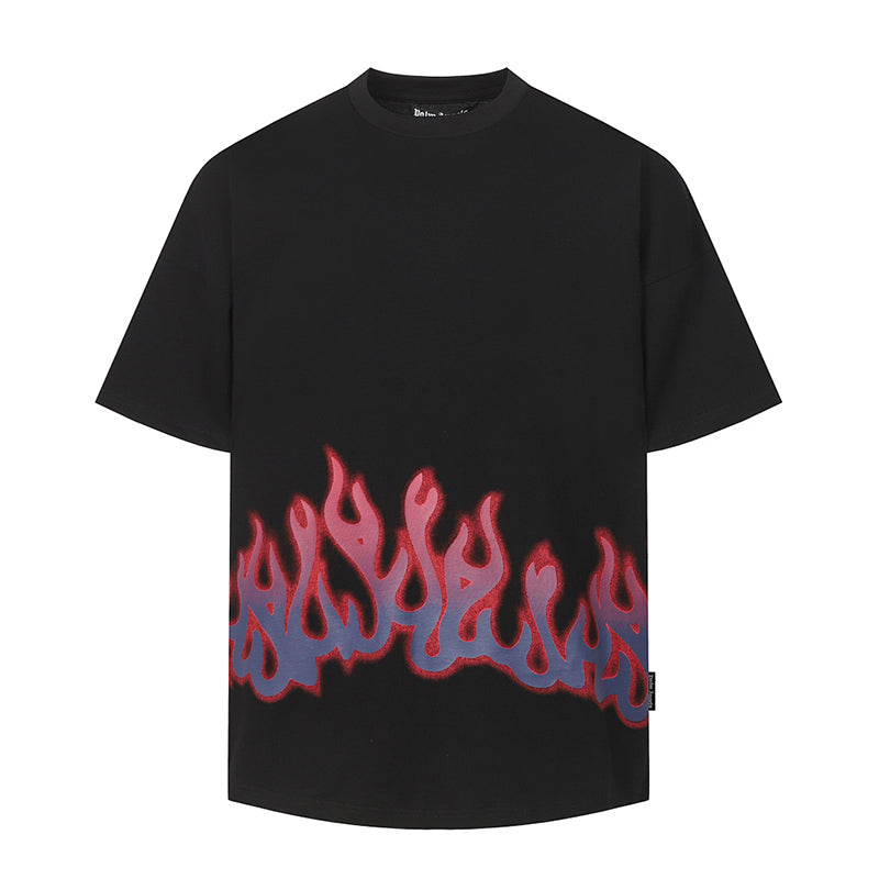 Palm Angels Flame-Print Crew-neck T-Shirt