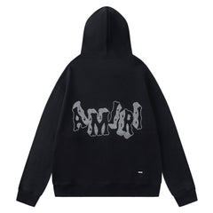 AMIRI Crystal AM Logo-print zip-up hoodie