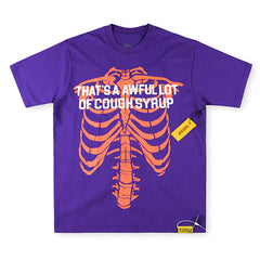 THAT'S A AWFUL LOT OF COUGH SYRUP Skull and Ribcage Print Tee