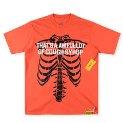 THAT'S A AWFUL LOT OF COUGH SYRUP Skull and Ribcage Print Tee