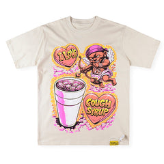 THAT'S A AWFUL LOT OF COUGH SYRUP Love Heart-print cotton Tee