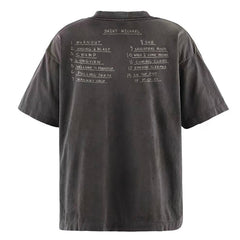 Saint Michael Men's Gray Graphic-Print T-Shirt
