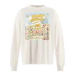 SAINT MICHAEL Wet Printed Cotton Long sleeve Tee
