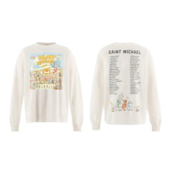 SAINT MICHAEL Wet Printed Cotton Long sleeve Tee