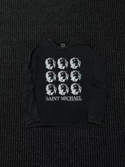 SAINT MICHAEL Portrait Print Washed Long sleeve Tee