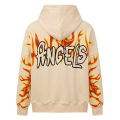 Palm Angels flame-print cotton hoodie