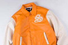 SP5DER Leather Varsity Jacket
