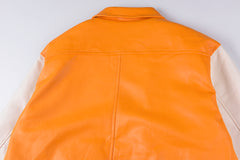 SP5DER Leather Varsity Jacket