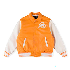 SP5DER Leather Varsity Jacket