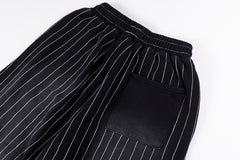 Vertabrae White striped casual wide-leg pants