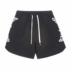 Embroidered Washed Distressed Short black/green