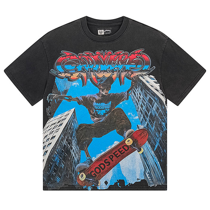 GODSPEED Skeleton Skateboarder T-shirt