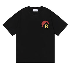 Lettering Sunset Graphic T-Shirt Wine red