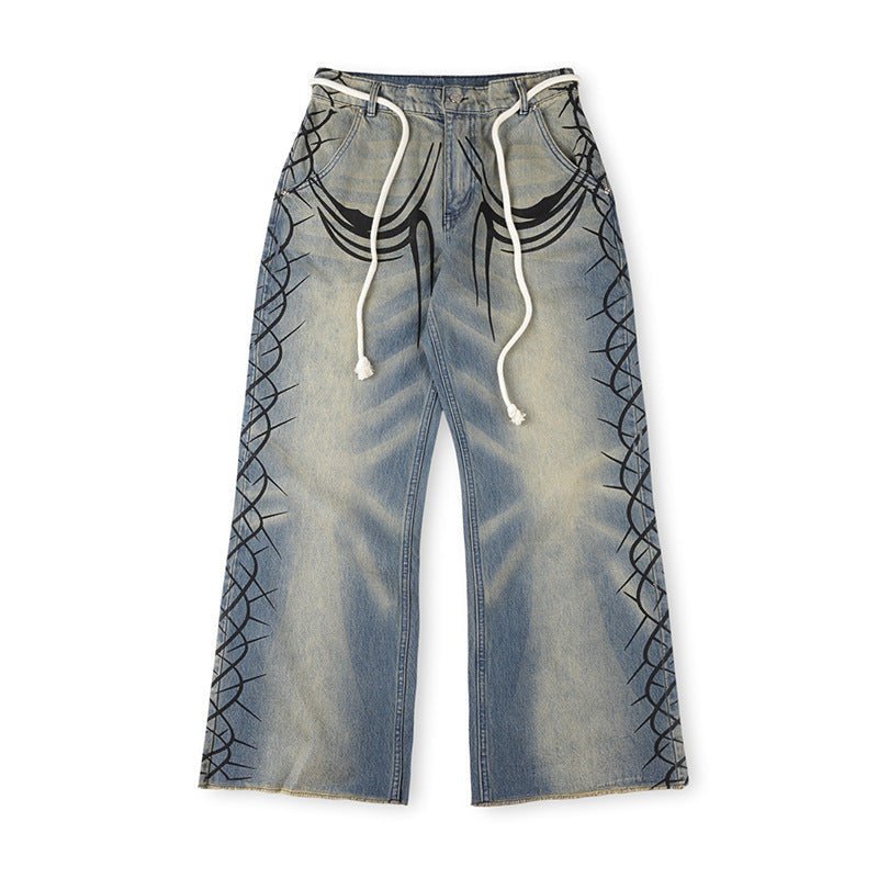 Raw Edge Airbrushed Jeans