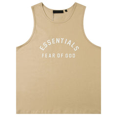 Flocked letter crew neck Sleeveless T-Shirts