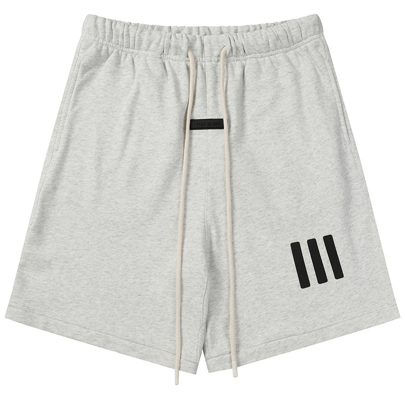X ADIDAS joint three-dimensional rubber three-bar shorts