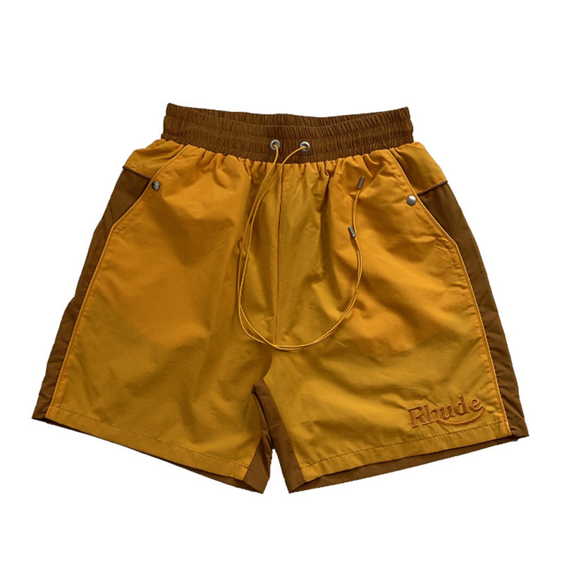 Colorblock embroidered letters Shorts