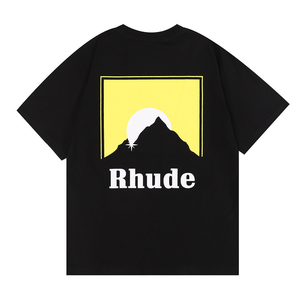 Lettering Sunset Graphic T-Shirt Yellow