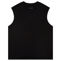 Flocked letter crew neck Sleeveless T-Shirts