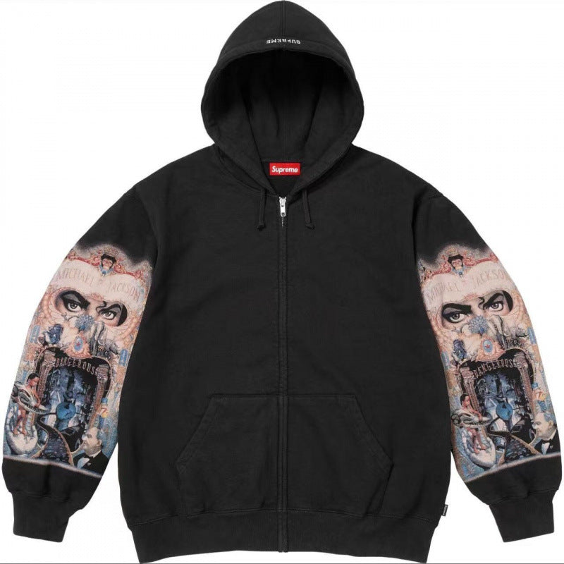 Supreme x Michael Jackson Dangerous Zip Up Hooded Sweatshirt