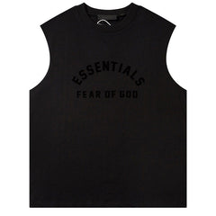 Flocked letter crew neck Sleeveless T-Shirts