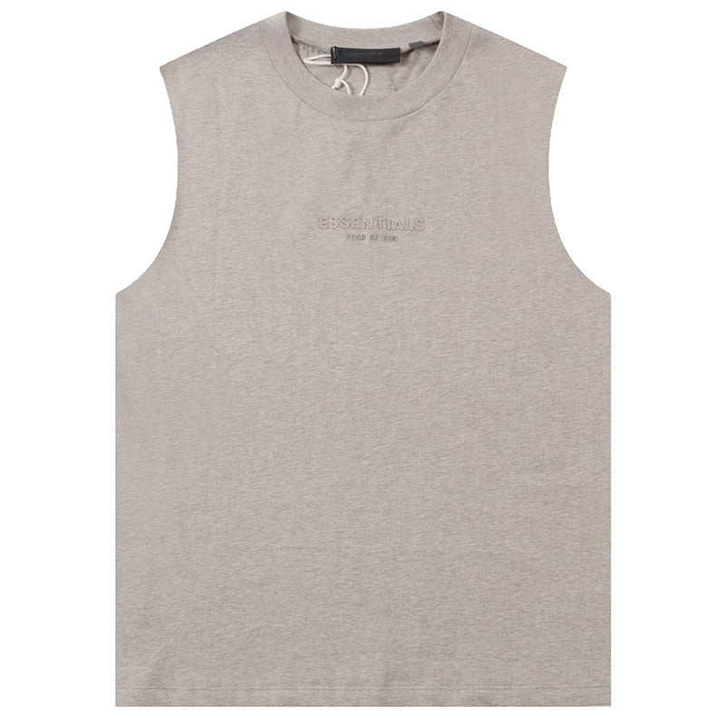 Flocking small letter print Sleeveless T-Shirts