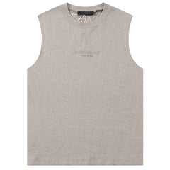 Flocking small letter print Sleeveless T-Shirts