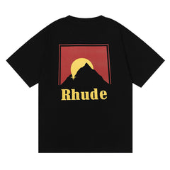 Lettering Sunset Graphic T-Shirt Wine red