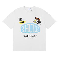 Motorsports Track Letter Print T-Shirt