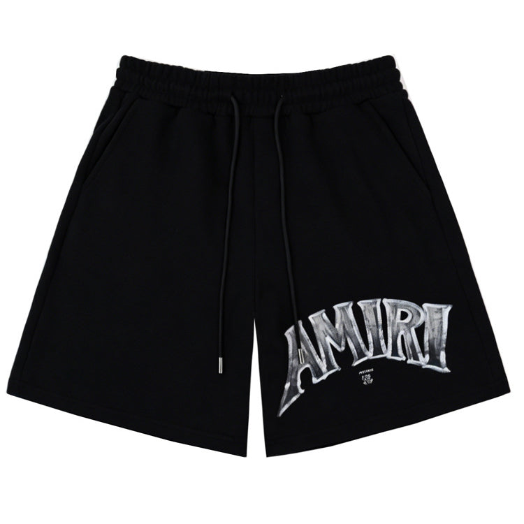 Letter Print Shorts #A8719
