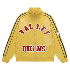 VALLEY Olympia Brasil striped-sleeves zipped sweatshirt