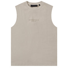 Flocking small letter print Sleeveless T-Shirts