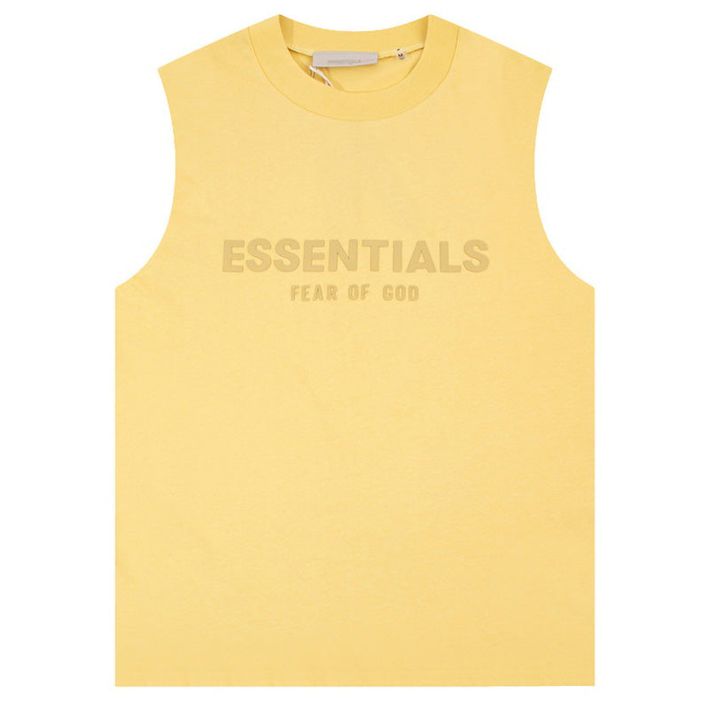 Flocked logo letter print Sleeveless T-Shirts
