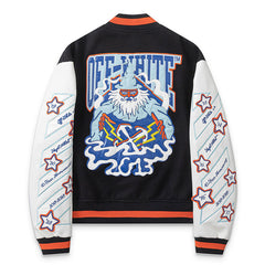 Off White Leather varsity jacket