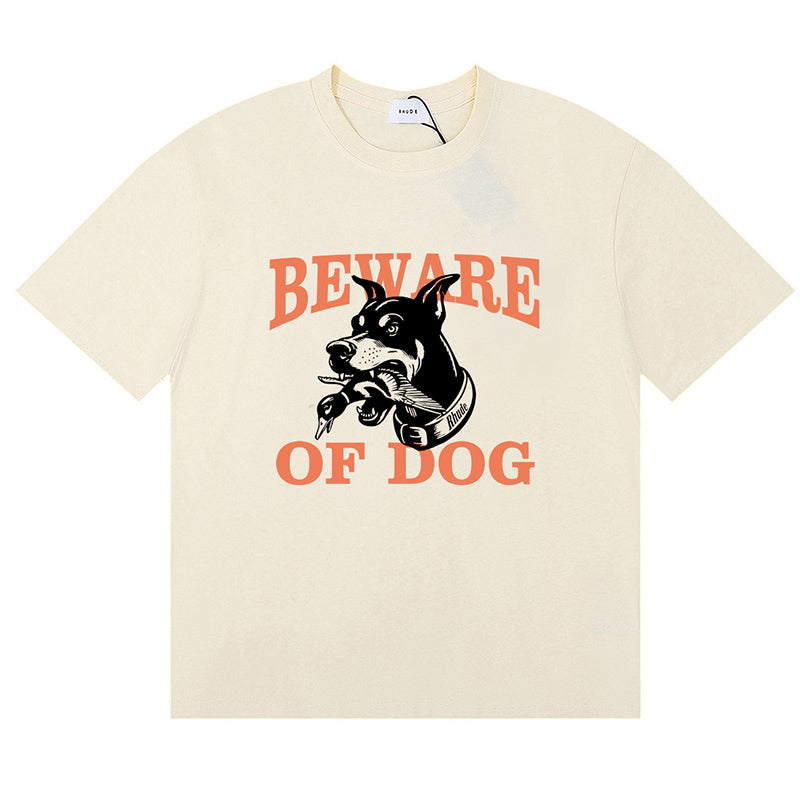 Warning Logo Cotton Short-Sleeve T-Shirts
