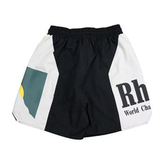 Sunset Print Stitching Contrast Color Casual Beach Shorts