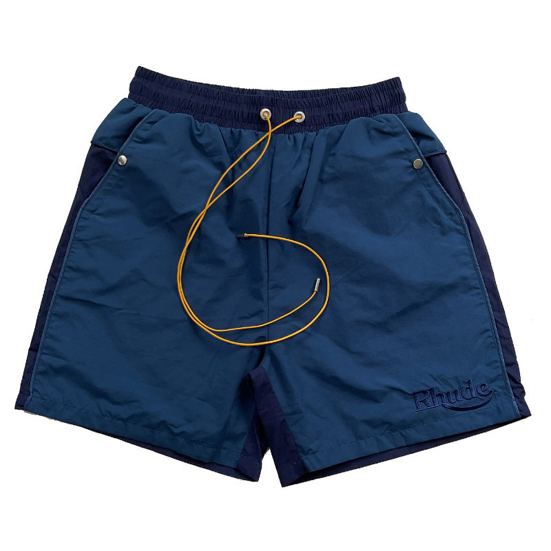 Colorblock embroidered letters Shorts