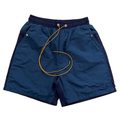 Colorblock embroidered letters Shorts