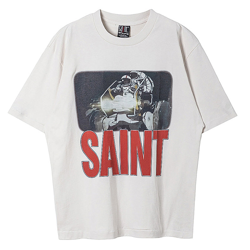 Cartoon Casual Street Vintage Washed T-Shirt