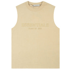 Flocked logo letter print Sleeveless T-Shirts