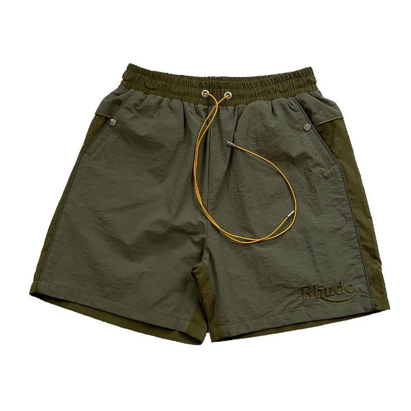 Colorblock embroidered letters Shorts