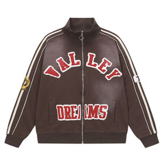 VALLEY Olympia Brasil striped-sleeves zipped sweatshirt