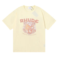 letter wheat ear fruit print T-shirts