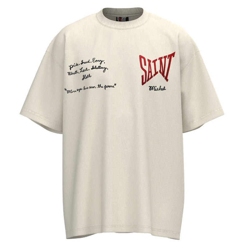 Retro letter logo embroidery printing T-Shirts