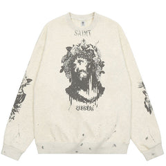 Graffiti print plus velvet Sweatshirts
