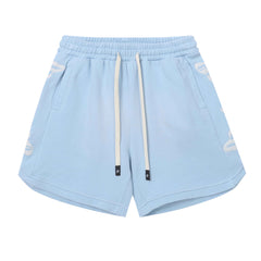 Embroidered Washed Distressed Short blue/Light Blue/Rainbow Blue