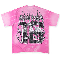 THAT'S A AWFUL LOT OF COUGH SYRUP Flame Print Street Style Washed Distressed Tee