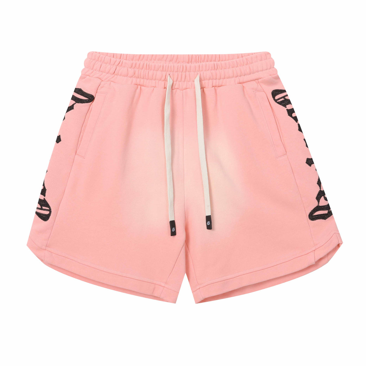 Embroidered Washed Distressed Short Purple/Pink
